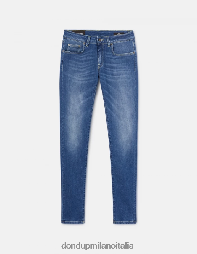 DONDUP mujer jeans gaia de denim elástico súper ajustados vestir azul AZX2Z048