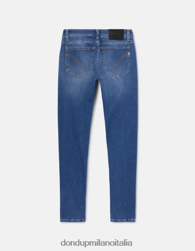 DONDUP mujer jeans gaia de denim elástico súper ajustados vestir azul AZX2Z048