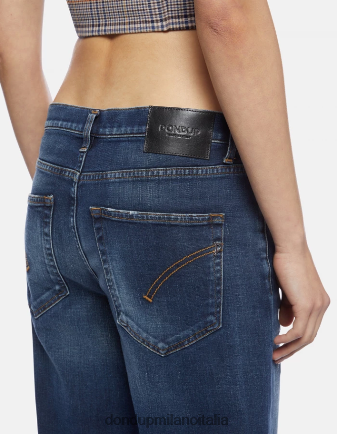 DONDUP mujer jeans jacklyn de mezclilla elástica con pernera ancha vestir azul AZX2Z0100