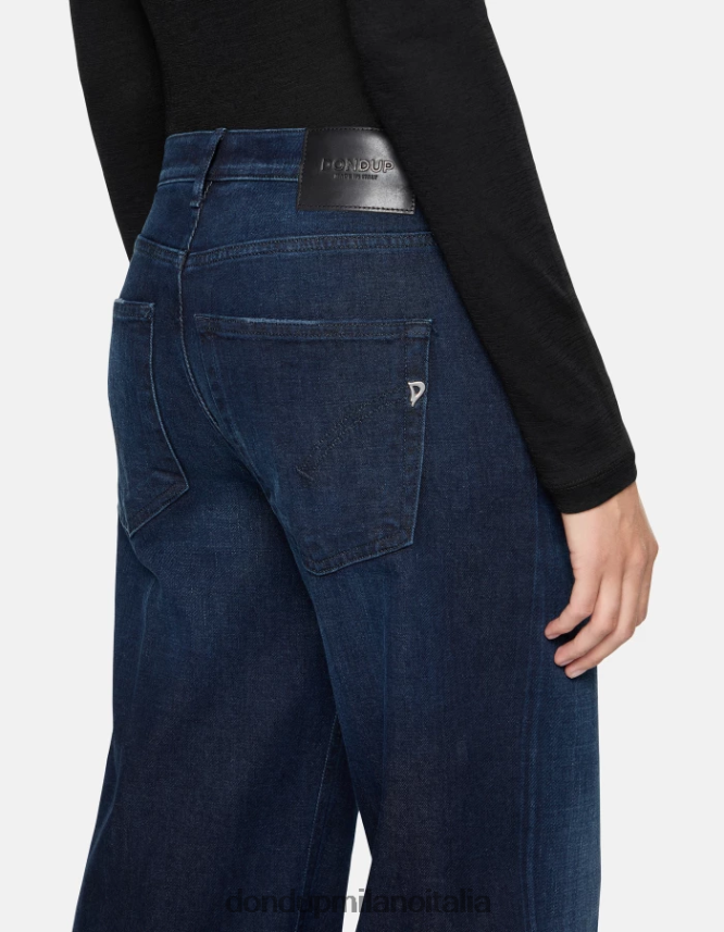 DONDUP mujer jeans jacklyn de mezclilla elástica con pernera ancha vestir azul AZX2Z017