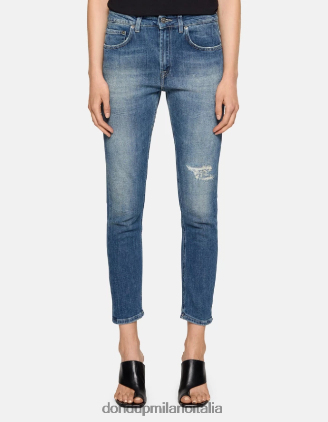 DONDUP mujer jeans mila carrot fit de denim elástico vestir azul AZX2Z027