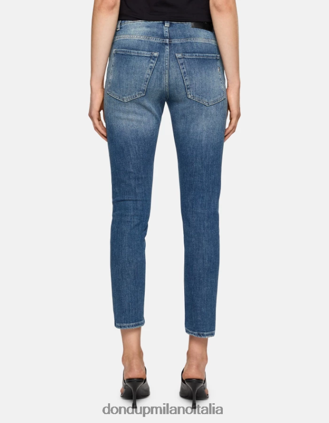 DONDUP mujer jeans mila carrot fit de denim elástico vestir azul AZX2Z027