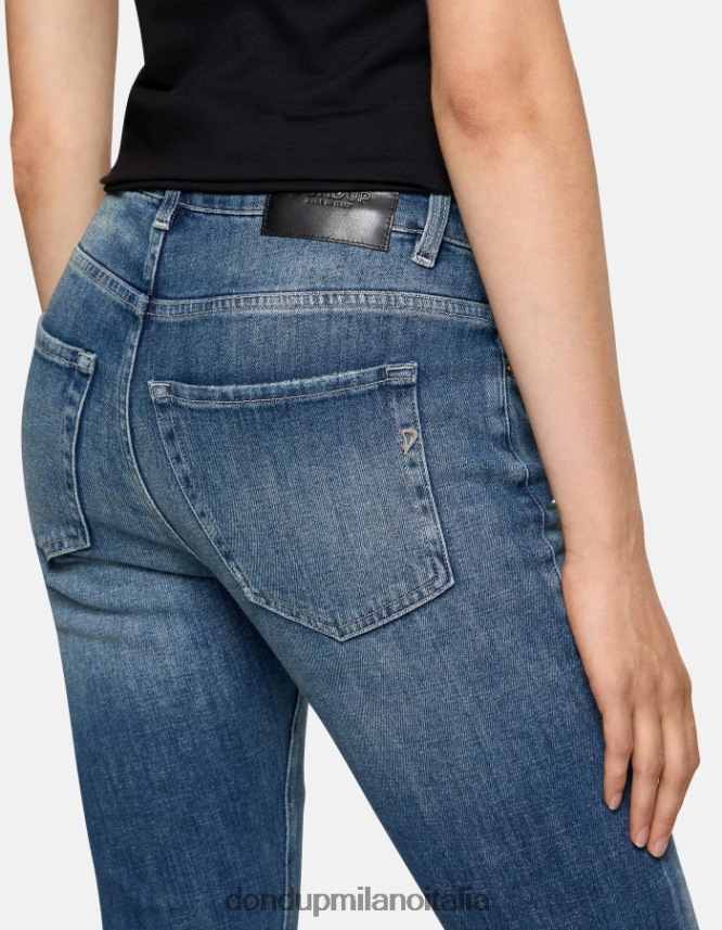 DONDUP mujer jeans mila carrot fit de denim elástico vestir azul AZX2Z027