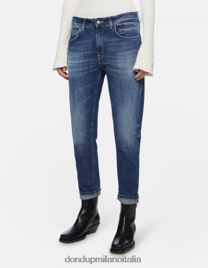 DONDUP mujer jeans mila carrot fit de denim elástico vestir azul AZX2Z065