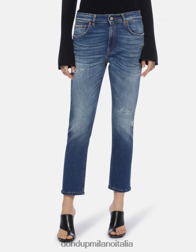 DONDUP mujer jeans mila carrot fit de denim elástico vestir azul AZX2Z076