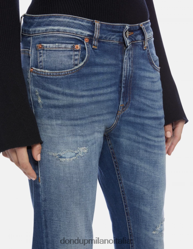 DONDUP mujer jeans mila carrot fit de denim elástico vestir azul AZX2Z076