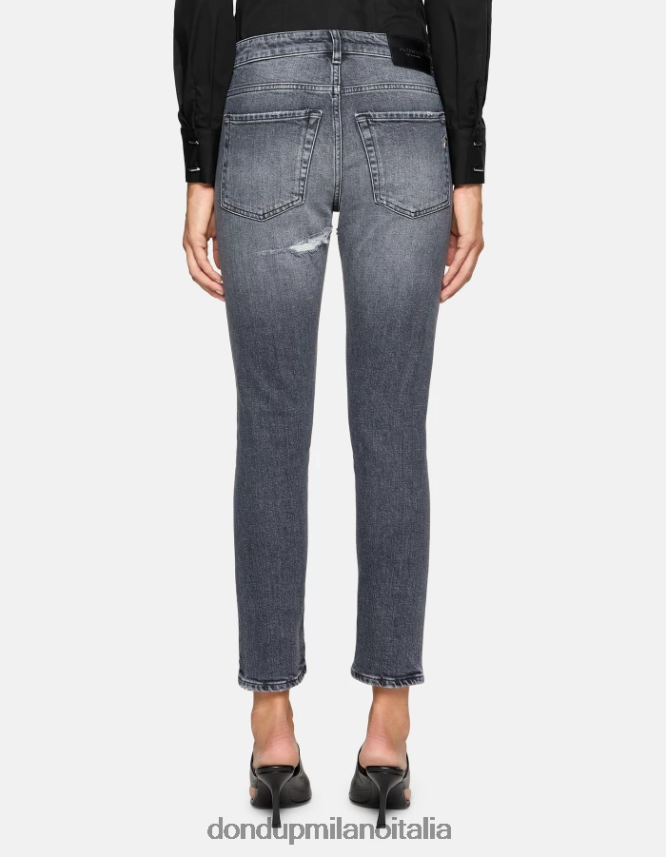 DONDUP mujer jeans mila carrot fit de denim elástico vestir negro AZX2Z040