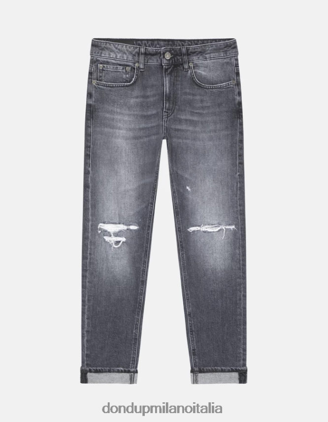 DONDUP mujer jeans mila carrot fit de denim elástico vestir negro AZX2Z040