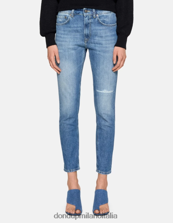 DONDUP mujer jeans mila carrot-fit de denim rígido vestir azul AZX2Z047