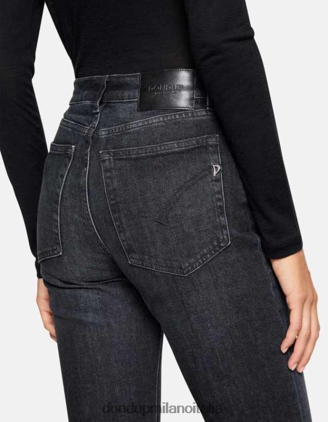 DONDUP mujer jeans olivia de denim elástico con corte bootcut vestir negro AZX2Z058