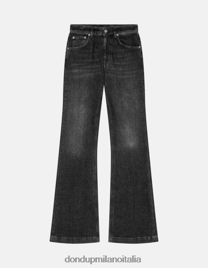 DONDUP mujer jeans olivia de denim elástico con corte bootcut vestir negro AZX2Z058