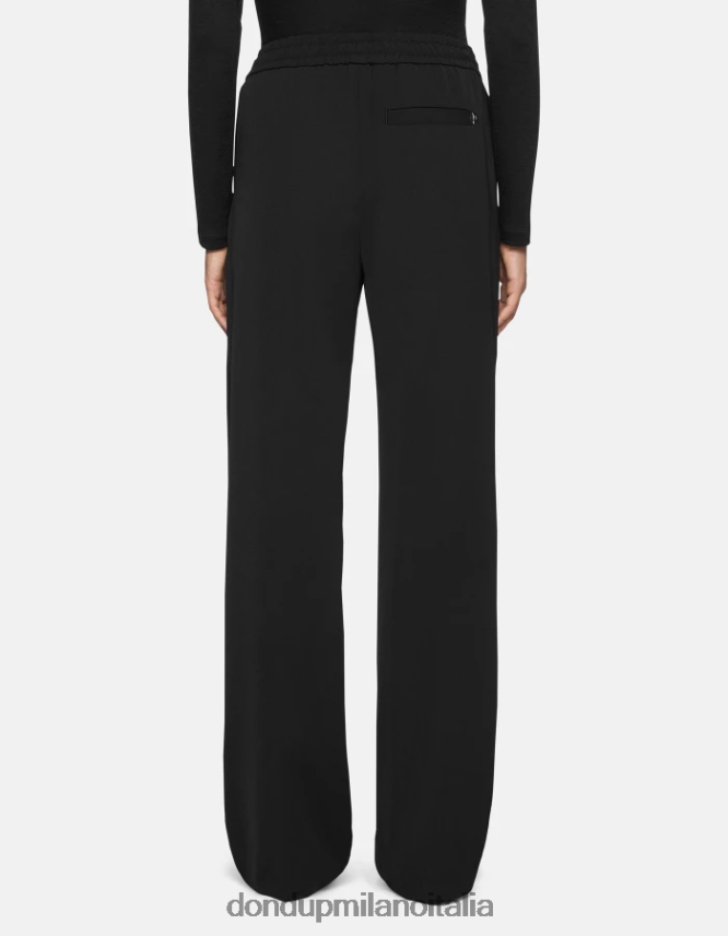 DONDUP mujer joggers de gabardina marisol vestir negro AZX2Z0151