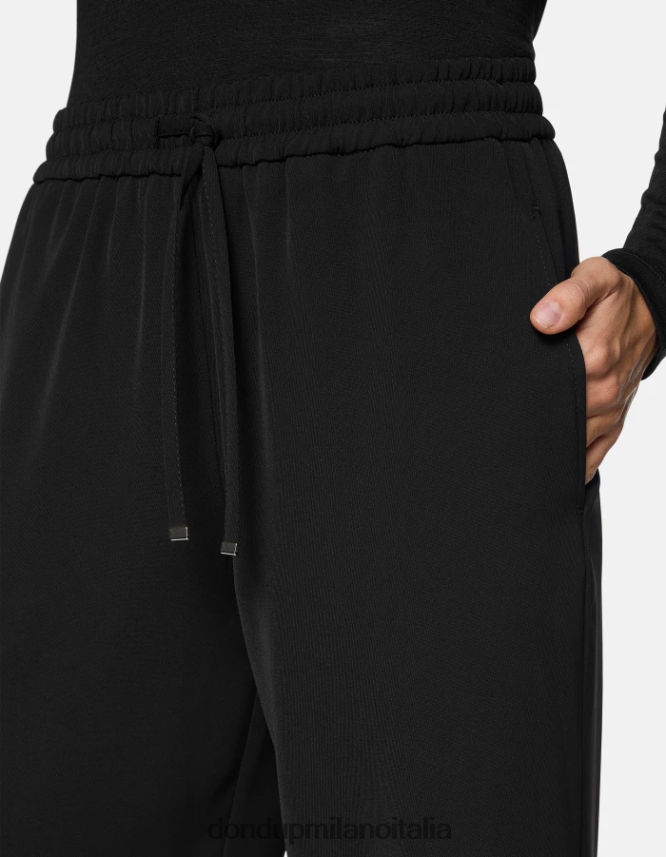 DONDUP mujer joggers de gabardina marisol vestir negro AZX2Z0151