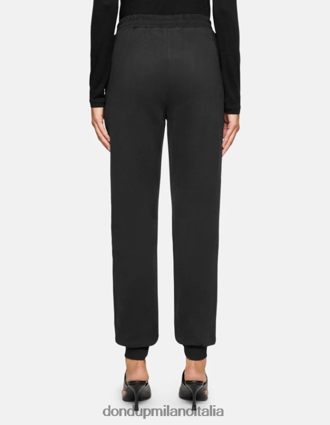 DONDUP mujer joggers regular fit de lana vestir negro AZX2Z0139