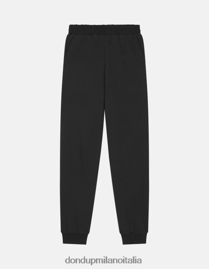 DONDUP mujer joggers regular fit de lana vestir negro AZX2Z0139