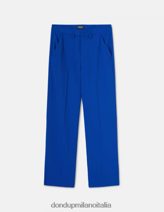 DONDUP mujer pantalones anchos de gabardina joan vestir azul real AZX2Z0147