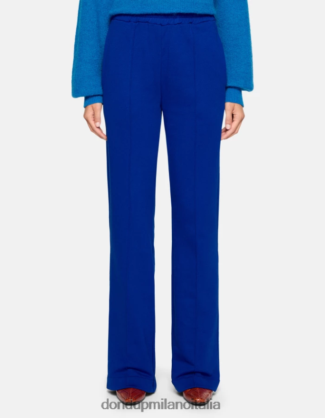 DONDUP mujer pantalones anchos de lana vestir azul real AZX2Z0188