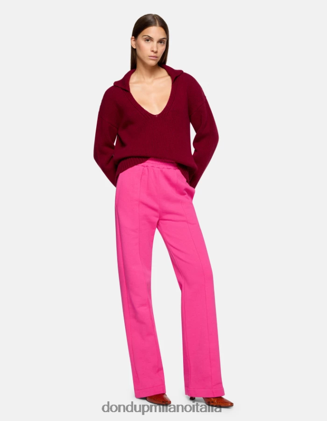 DONDUP mujer pantalones anchos de lana vestir orquídea AZX2Z0187