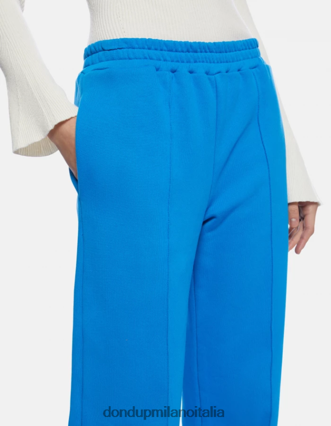 DONDUP mujer pantalones anchos de lana vestir turquesa AZX2Z0171