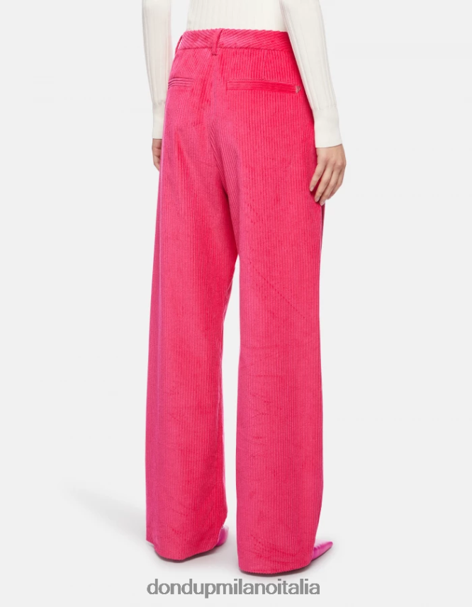 DONDUP mujer pantalones anchos de terciopelo joan vestir orquídea AZX2Z0131