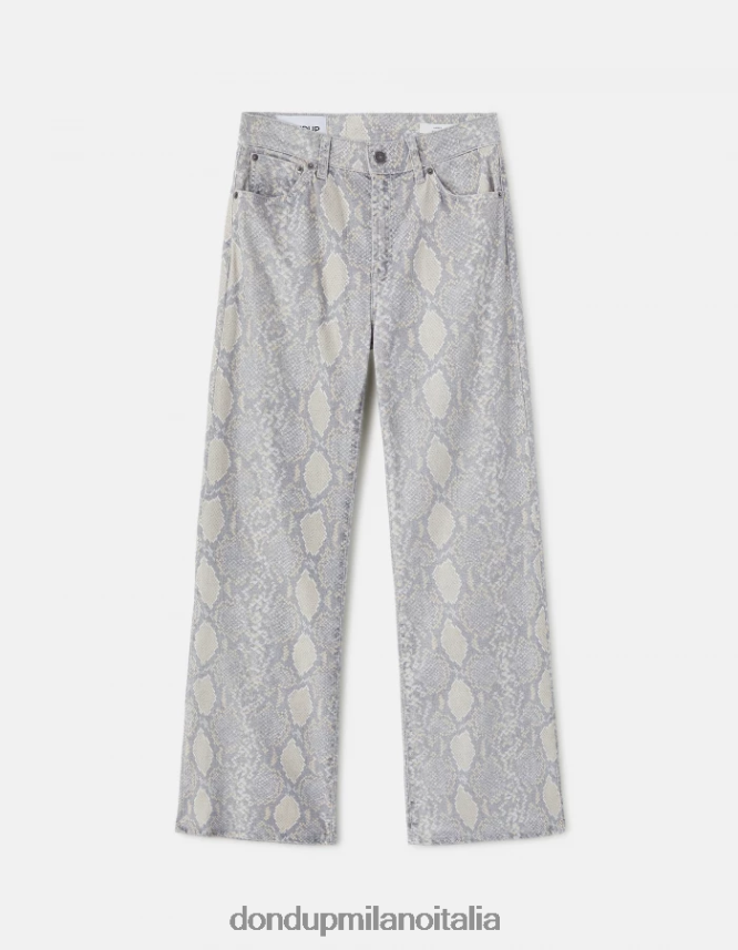 DONDUP mujer pantalones anchos ámbar de algodón estampado vestir natural AZX2Z0105