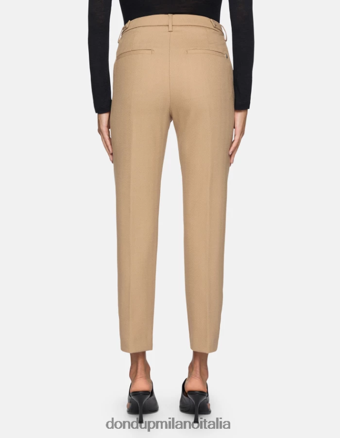 DONDUP mujer pantalones ariel carrot fit de 27 pulgadas en mezcla de lana vestir beige AZX2Z0146