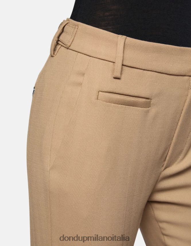 DONDUP mujer pantalones ariel carrot fit de 27 pulgadas en mezcla de lana vestir beige AZX2Z0146