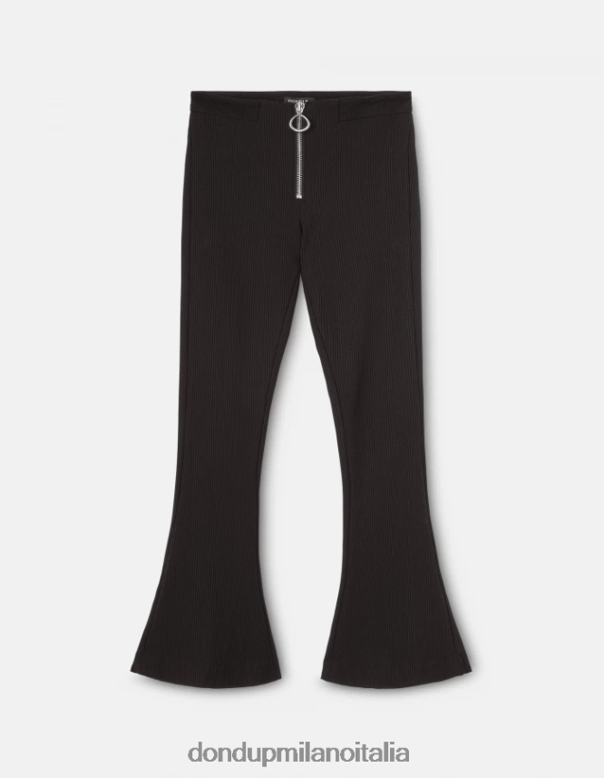 DONDUP mujer pantalones avril de punto con corte bootcut vestir negro AZX2Z0217