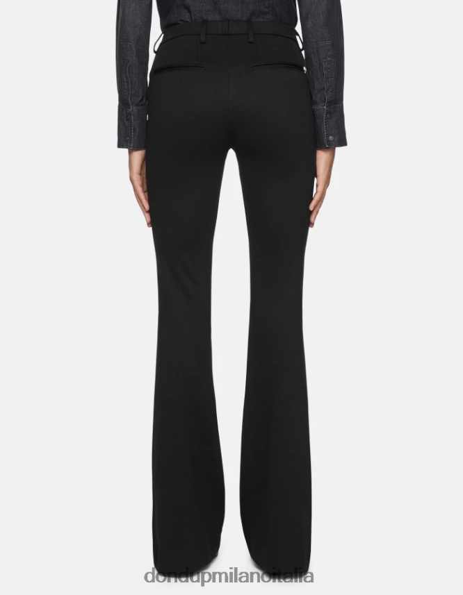 DONDUP mujer pantalones bootcut Lexi de punto vestir negro AZX2Z0158