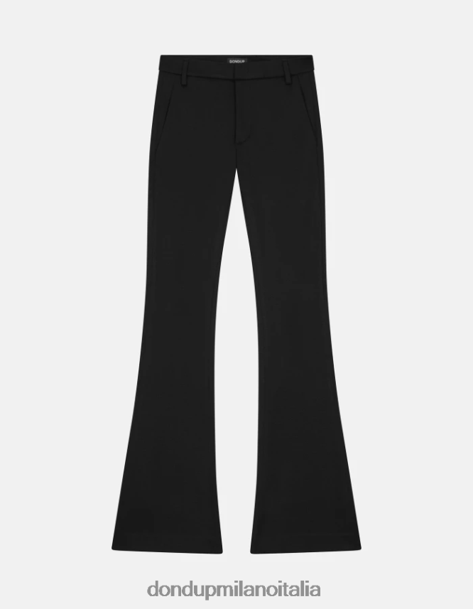 DONDUP mujer pantalones bootcut Lexi de punto vestir negro AZX2Z0158