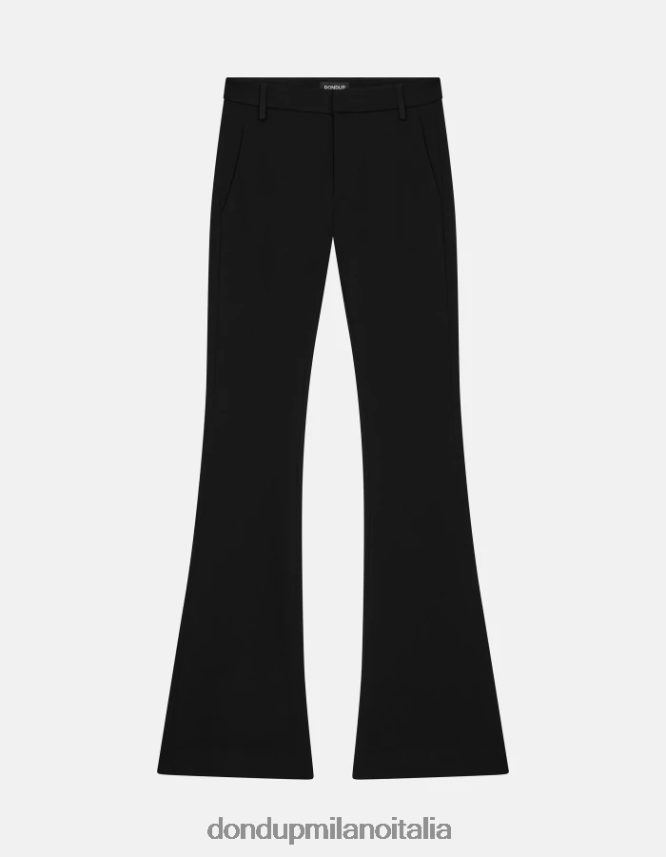 DONDUP mujer pantalones bootcut Lexi de punto vestir negro AZX2Z0204