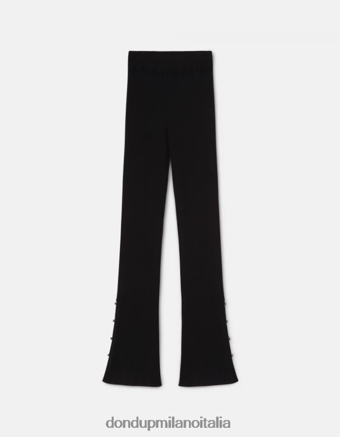 DONDUP mujer pantalones bootcut de viscosa vestir negro AZX2Z0218