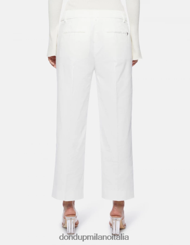 DONDUP mujer pantalones capri holgados de satén meli vestir alabastro AZX2Z0224