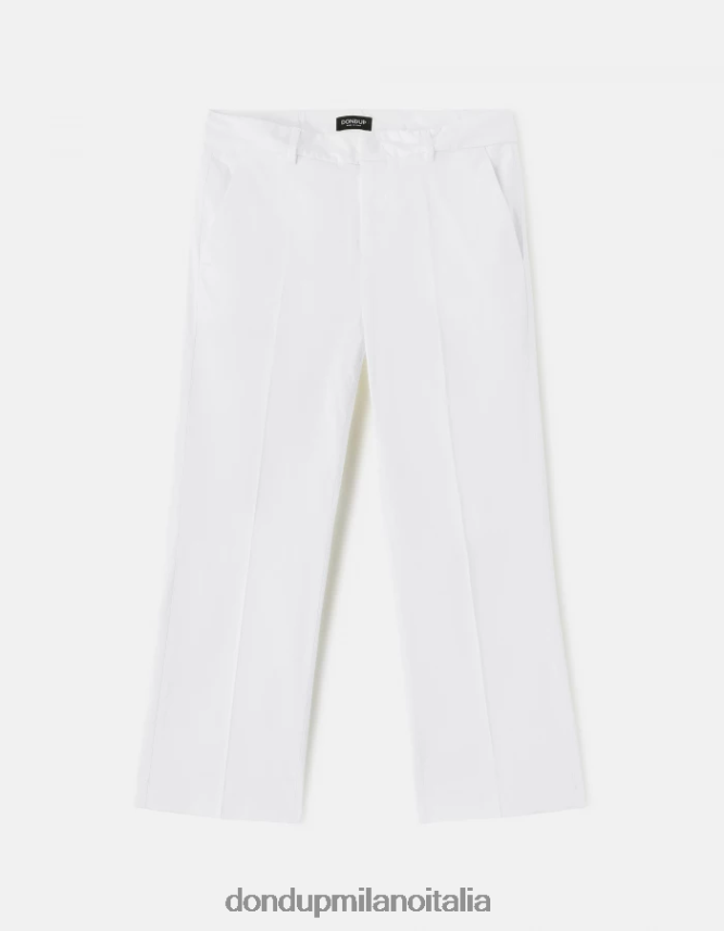 DONDUP mujer pantalones capri holgados de satén meli vestir alabastro AZX2Z0224