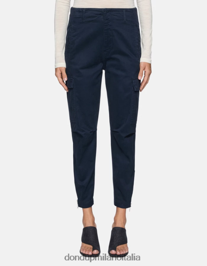 DONDUP mujer pantalones cargo de algodón eve vestir Azul marino AZX2Z0164