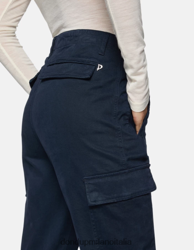 DONDUP mujer pantalones cargo de algodón eve vestir Azul marino AZX2Z0164