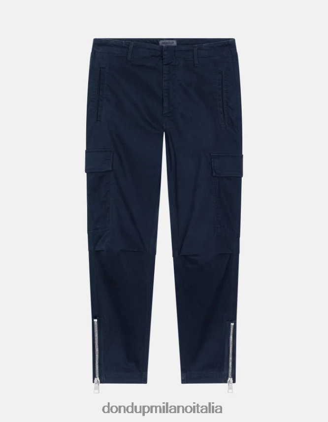 DONDUP mujer pantalones cargo de algodón eve vestir Azul marino AZX2Z0164