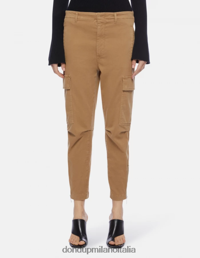 DONDUP mujer pantalones cargo de algodón eve vestir arena AZX2Z0162