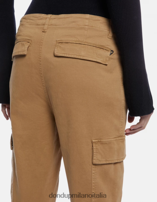 DONDUP mujer pantalones cargo de algodón eve vestir arena AZX2Z0162