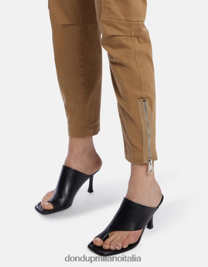 DONDUP mujer pantalones cargo de algodón eve vestir arena AZX2Z0162