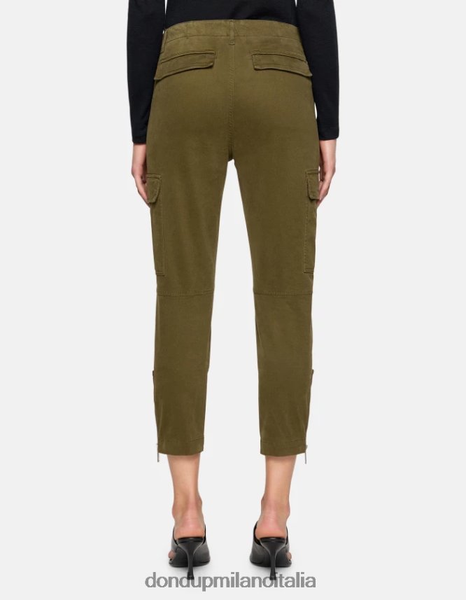 DONDUP mujer pantalones cargo de algodón eve vestir ejercito verde AZX2Z0163