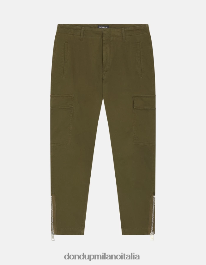 DONDUP mujer pantalones cargo de algodón eve vestir ejercito verde AZX2Z0163