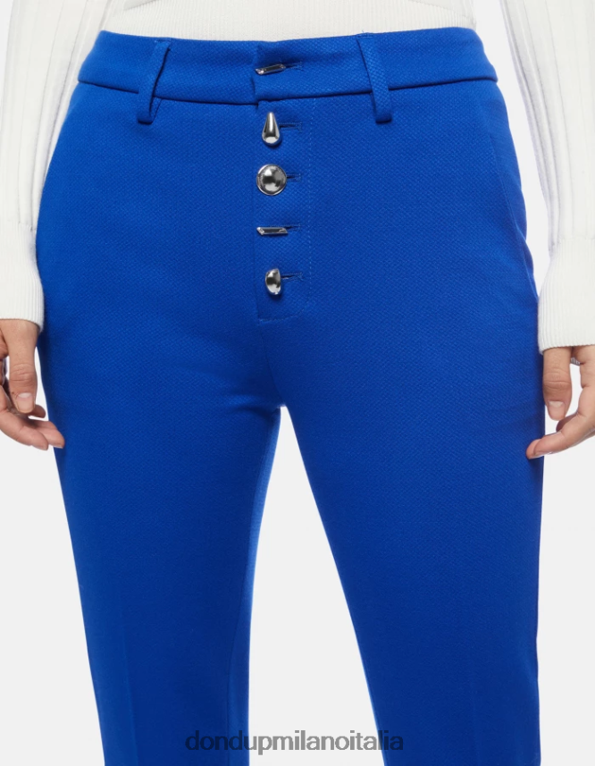 DONDUP mujer pantalones carmen slim de punto vestir azul real AZX2Z0235