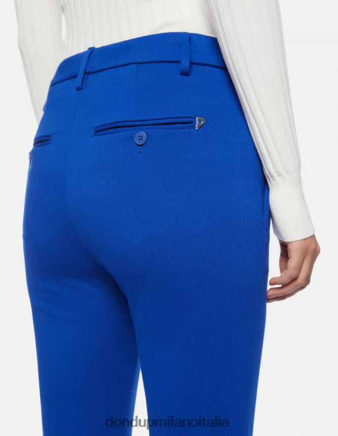 DONDUP mujer pantalones carmen slim de punto vestir azul real AZX2Z0235