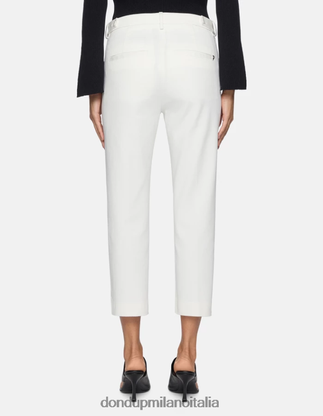 DONDUP mujer pantalones carrot fit de algodón ariel vestir blanco AZX2Z0202