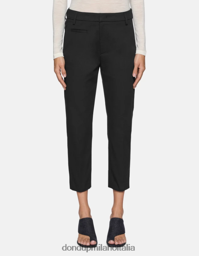 DONDUP mujer pantalones carrot fit de algodón ariel vestir negro AZX2Z0200