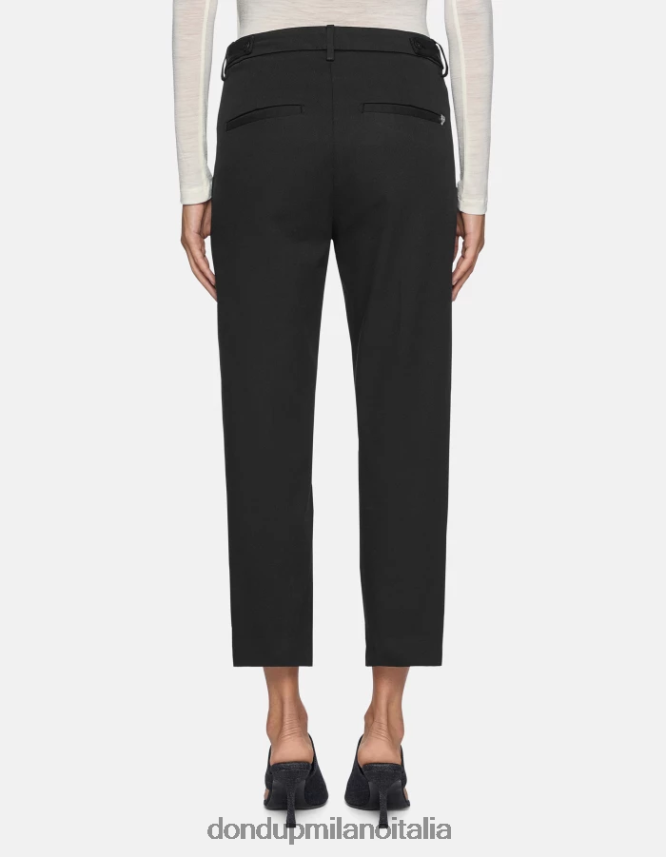 DONDUP mujer pantalones carrot fit de algodón ariel vestir negro AZX2Z0200