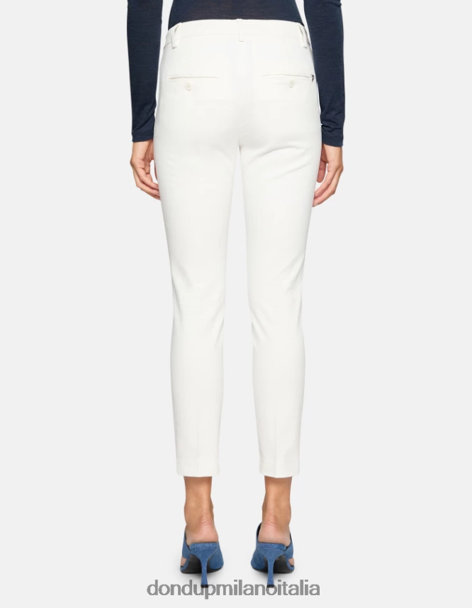 DONDUP mujer pantalones de algodón perfectos y ajustados vestir alabastro AZX2Z0176