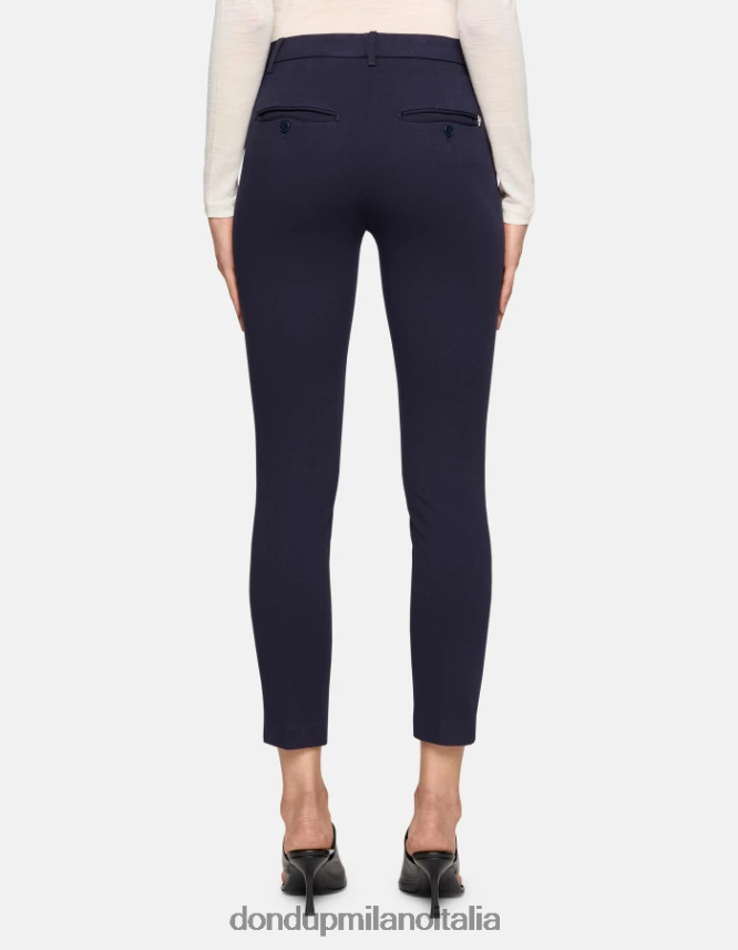 DONDUP mujer pantalones de punto perfectos y ajustados vestir azul oscuro AZX2Z0127