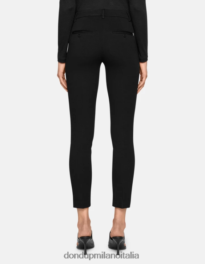 DONDUP mujer pantalones de punto perfectos y ajustados vestir negro AZX2Z0125